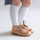 Little Stocking Co. - White Cable Knit Knee High Socks
