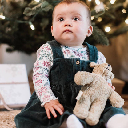Burt's Bees Baby - Poinsettia Fair Isle Organic Girl Tee & Dress Set