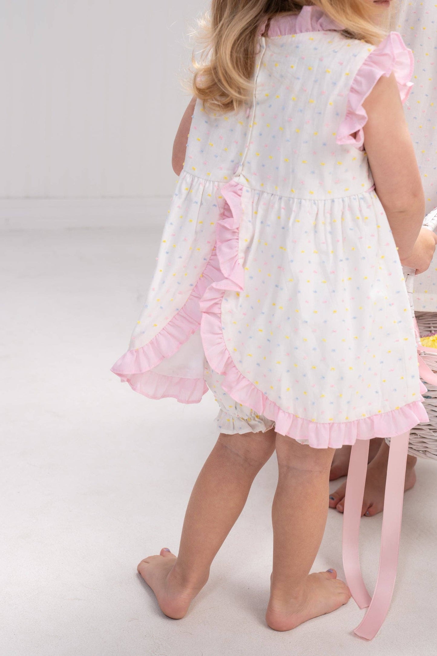 The Oaks Apparel Company - Reagan Pastel Swiss Dot Bloomer Set