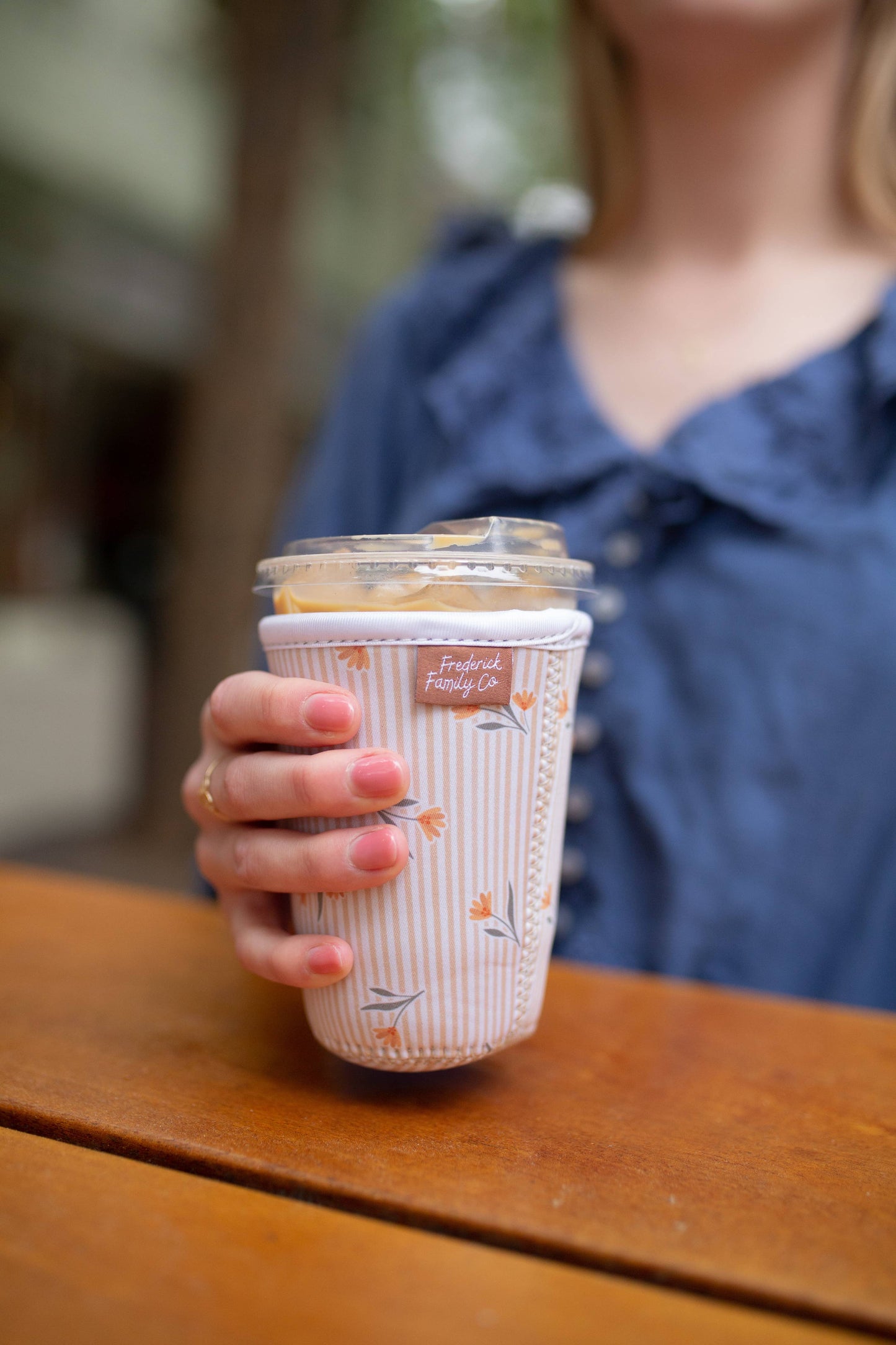 Frederick Family Co. - Iced Coffee Sleeve, Cute Reusable  Cup Holder Drink Sleeve, Coffee Lover Gift, Cold Drink Sleeve for Iced Coffee Cups