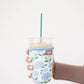 Frederick Family Co. - Iced Coffee Sleeve, Cute Reusable  Cup Holder Drink Sleeve, Coffee Lover Gift, Cold Drink Sleeve for Iced Coffee Cups