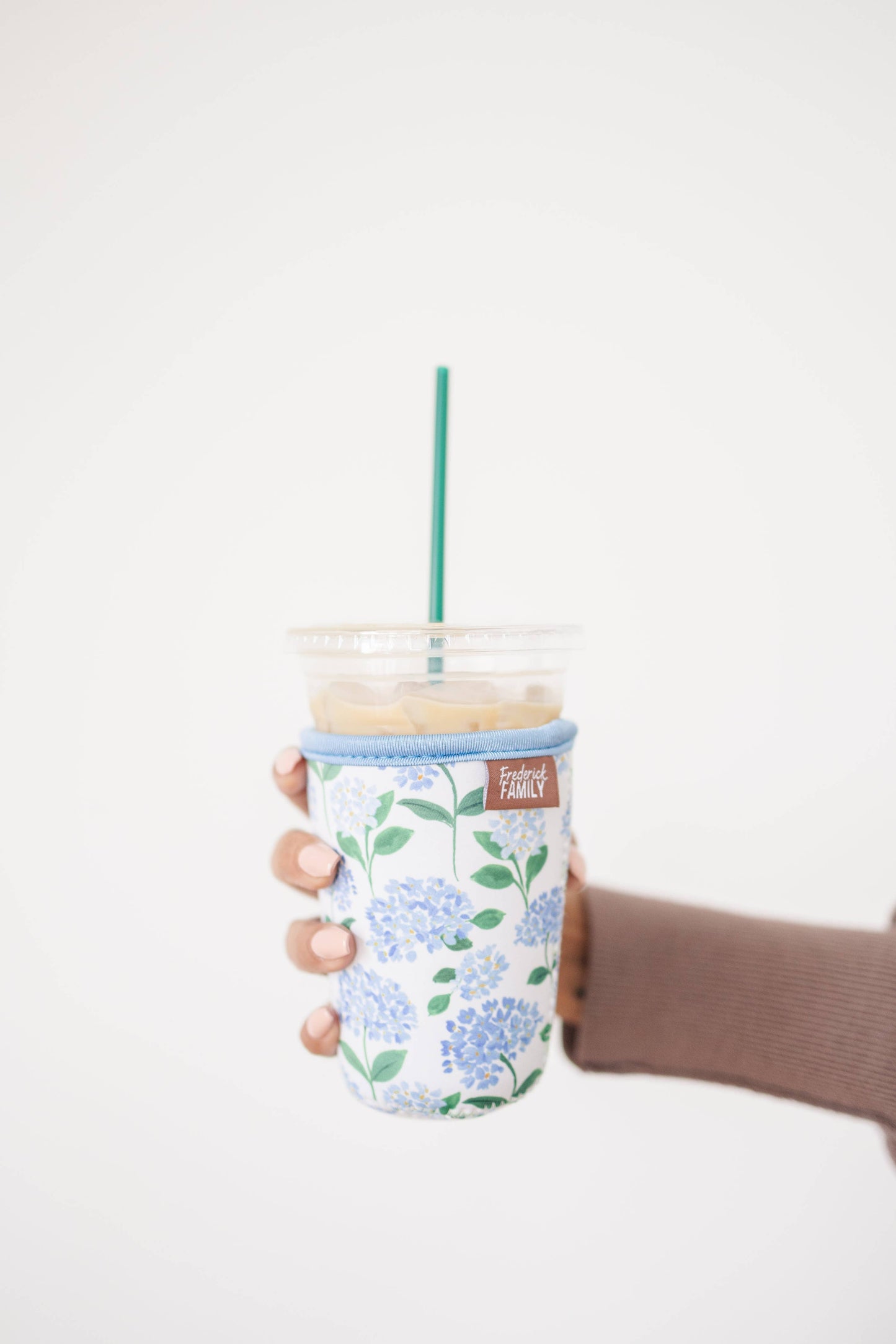 Frederick Family Co. - Iced Coffee Sleeve, Cute Reusable  Cup Holder Drink Sleeve, Coffee Lover Gift, Cold Drink Sleeve for Iced Coffee Cups