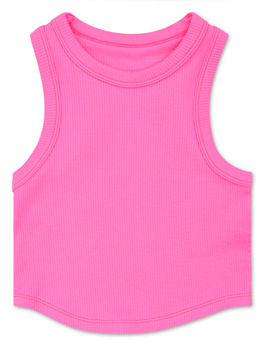 Iscream - BRIGHT PINK CROPPED RACER BACK TOP (MED/LG)