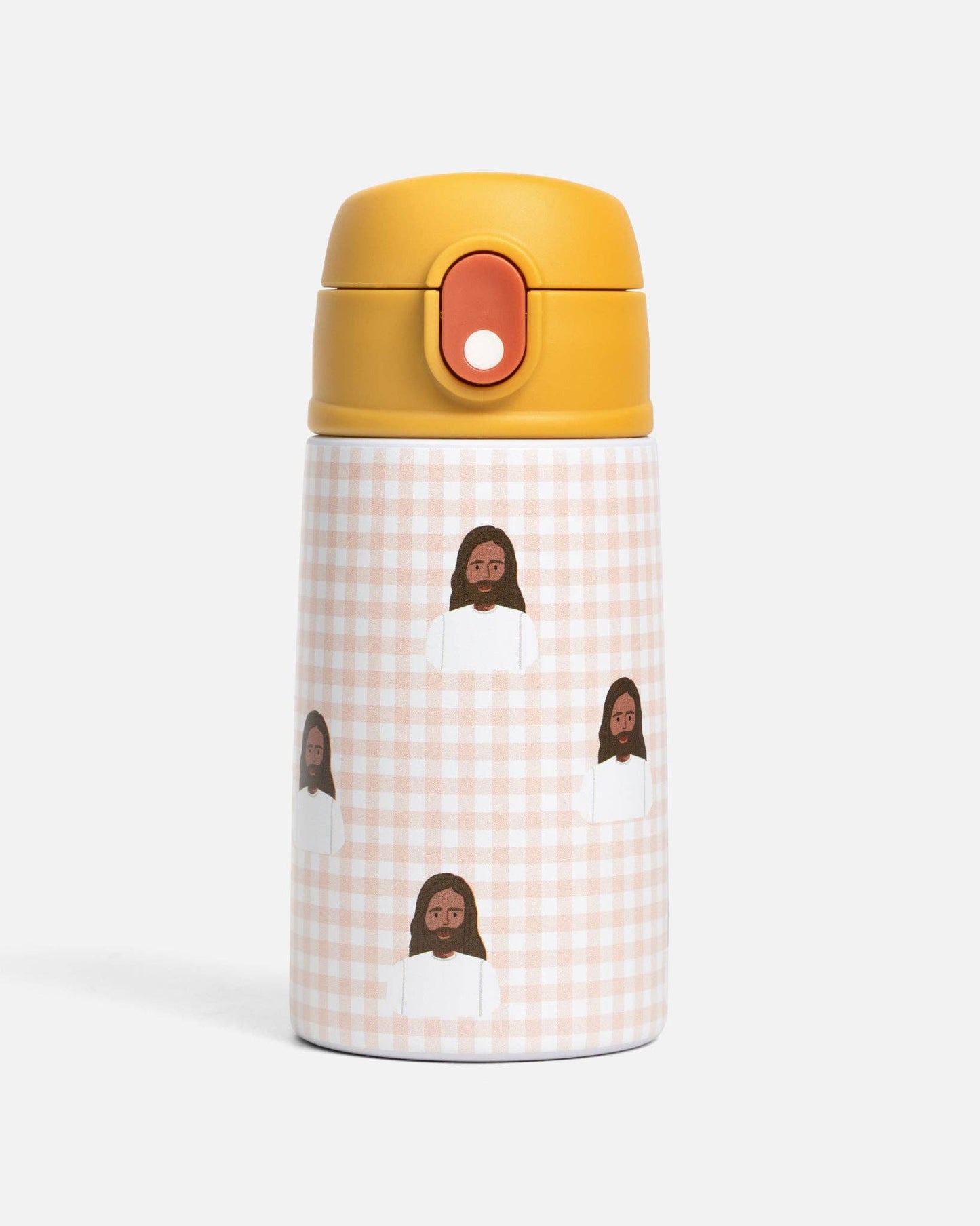 Be A Heart - Pink Gingham Jesus Water Bottle – 13.5oz Stainless Steel