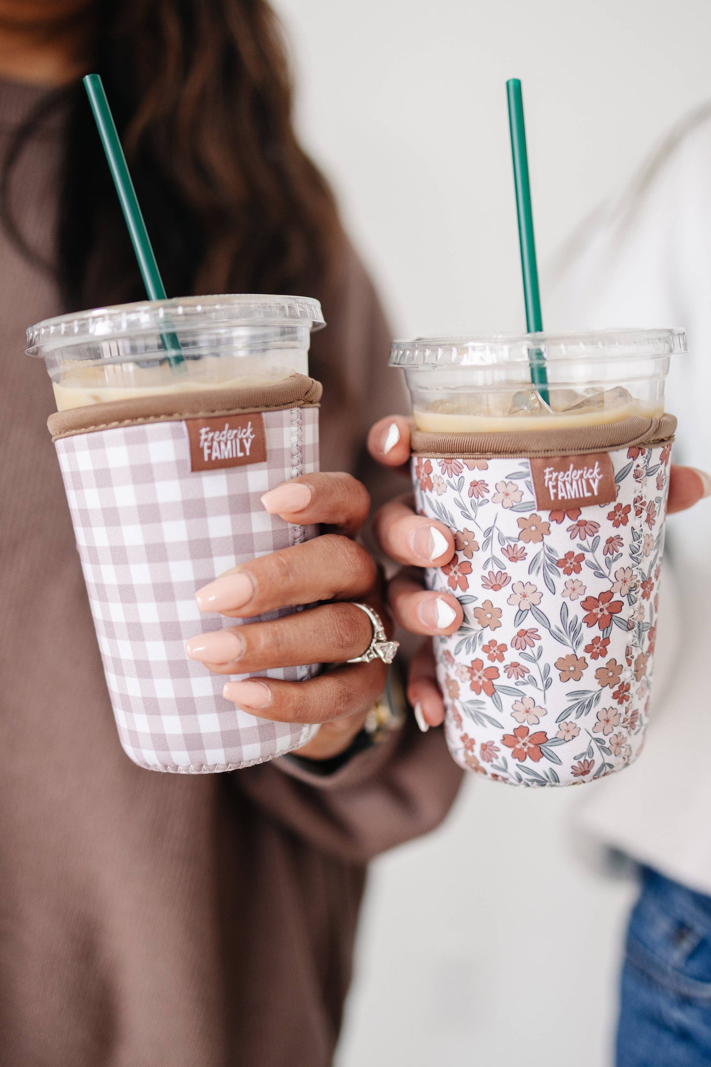 Frederick Family Co. - Iced Coffee Sleeve, Cute Reusable  Cup Holder Drink Sleeve, Coffee Lover Gift, Cold Drink Sleeve for Iced Coffee Cups