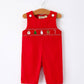 Rylee Faith Designs - Christmas Gingerbread Embroidery Red Baby Boy Romper with Bow
