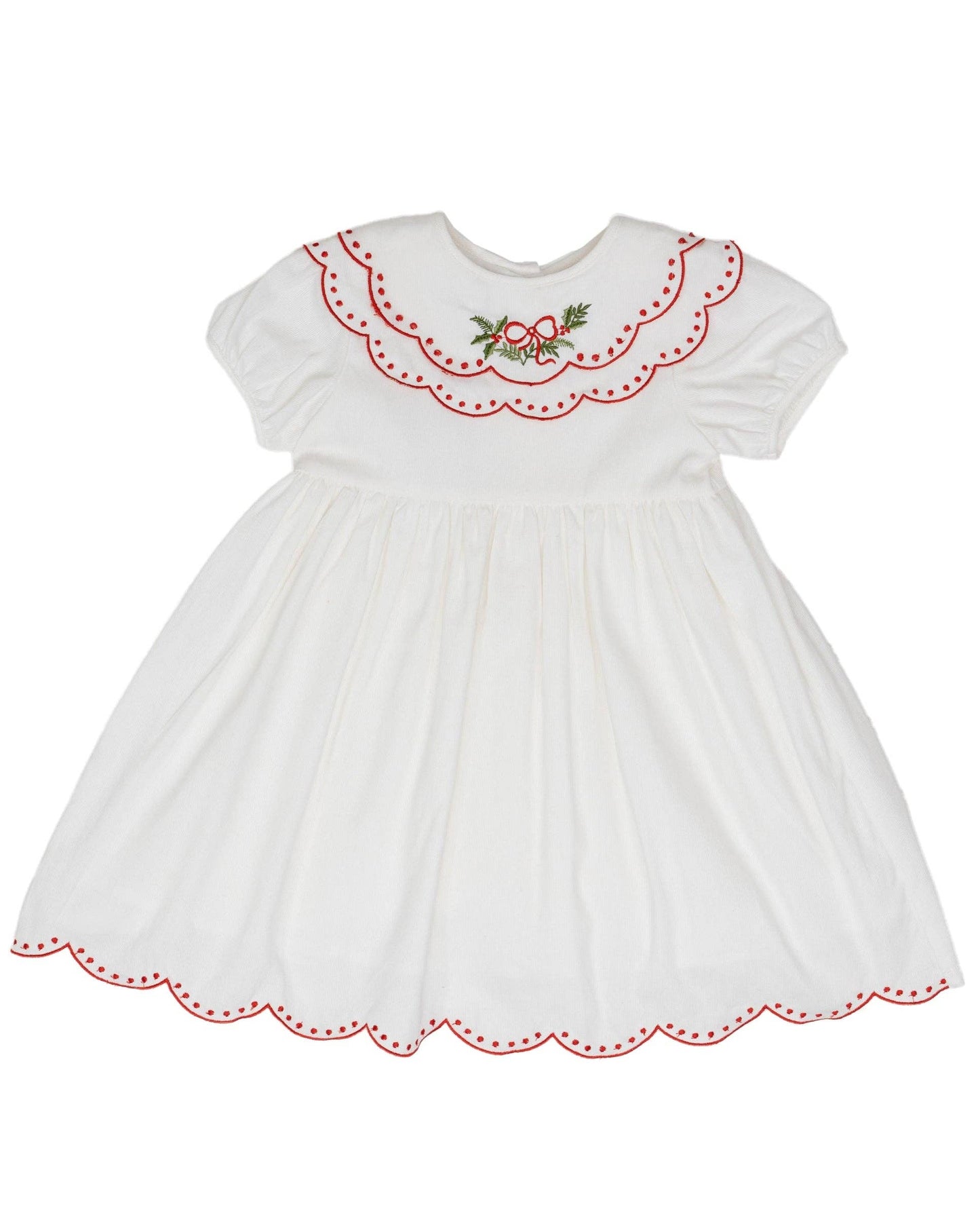 The Oaks Apparel Company - Collette White Holly Wreath Dress