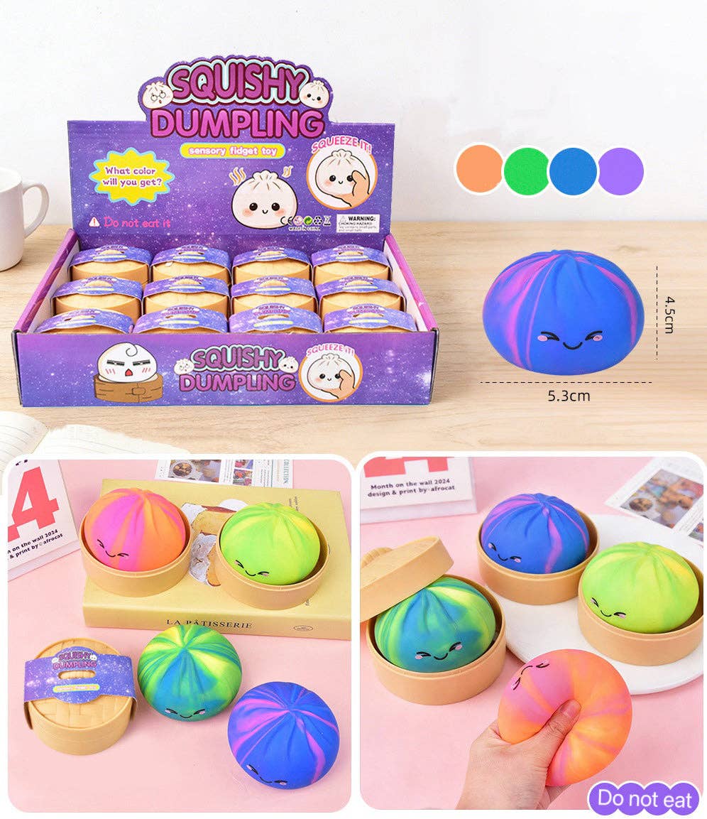 Auraquise - Cartoon Jumbo Mystery Squishy Dumpling Realistic Steamed Bun Stress Relief Squeeze Toy