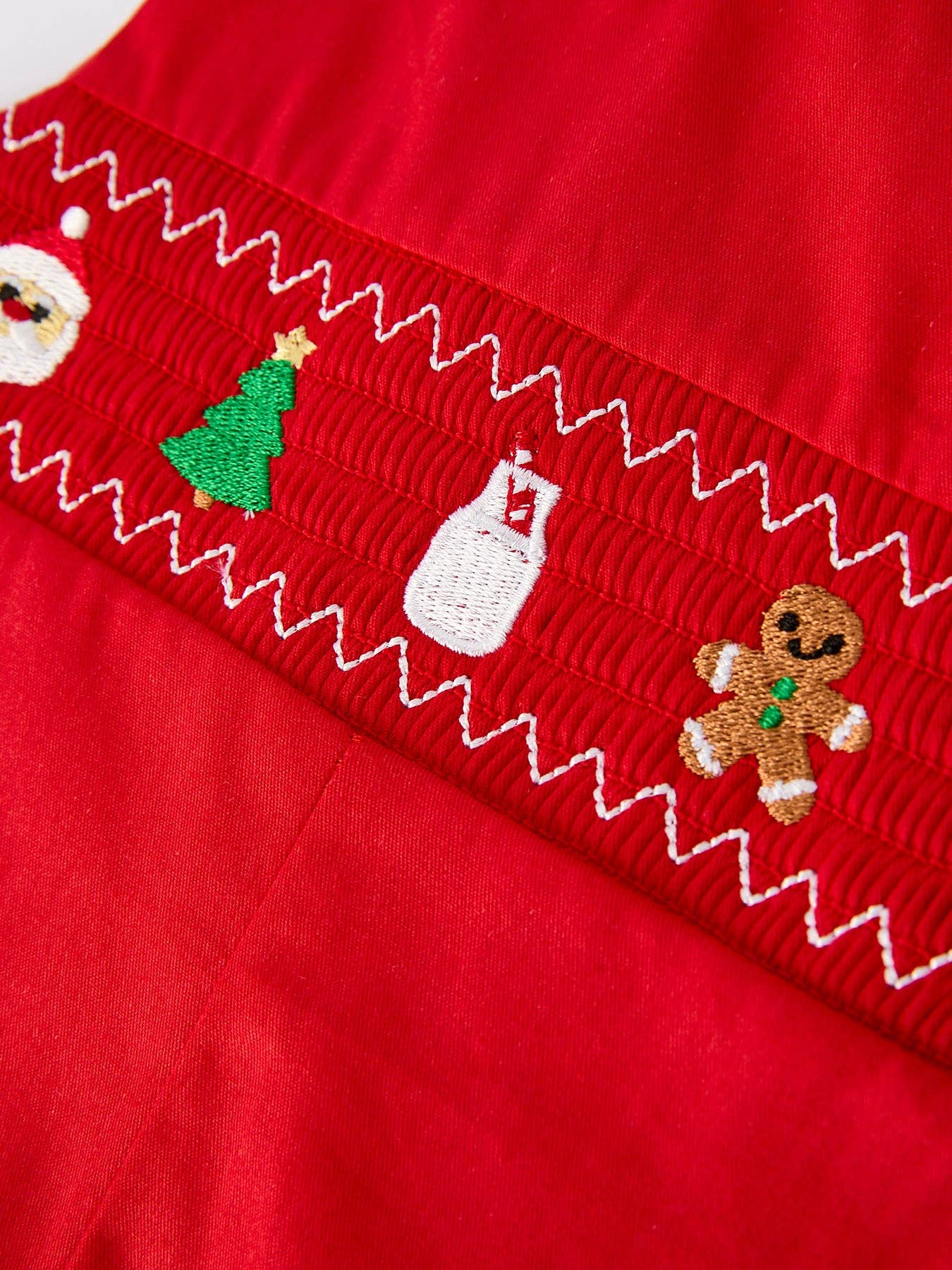 Rylee Faith Designs - Christmas Gingerbread Embroidery Red Baby Boy Romper with Bow