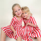 Polished Prints - Red Striped Holiday Dress - Girls Clothing - Christmas 2025