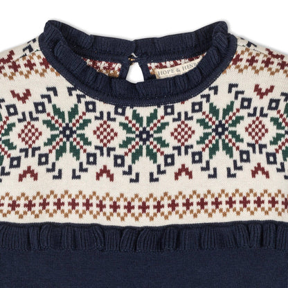 Hope and Henry - Organic Ruffle Collar Sweater Dress