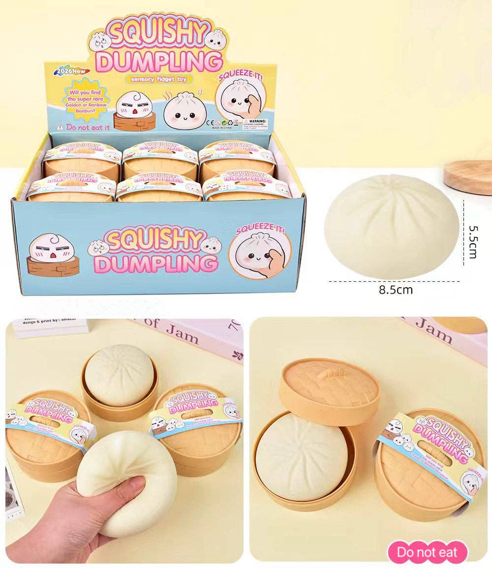 Auraquise - Cartoon Jumbo Mystery Squishy Dumpling Realistic Steamed Bun Stress Relief Squeeze Toy