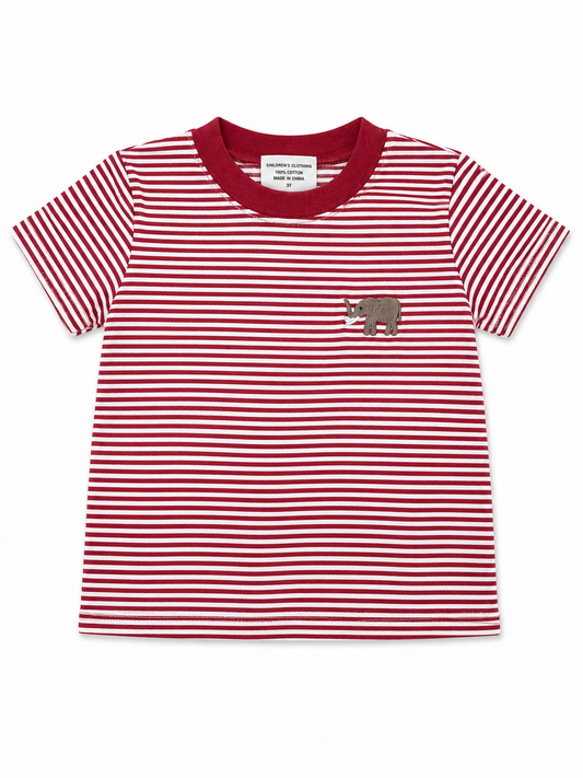 Cypress Row Boys Fan Zone Crew Tee Shirt - Dark Red - Crimson Tide Elephant