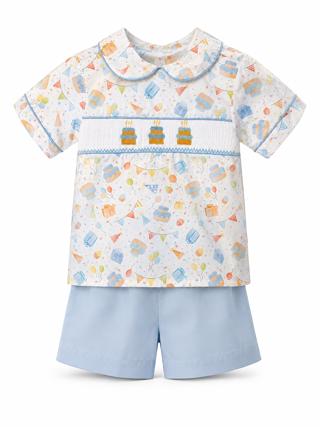 Birthday Boy Smock Boy Short Set