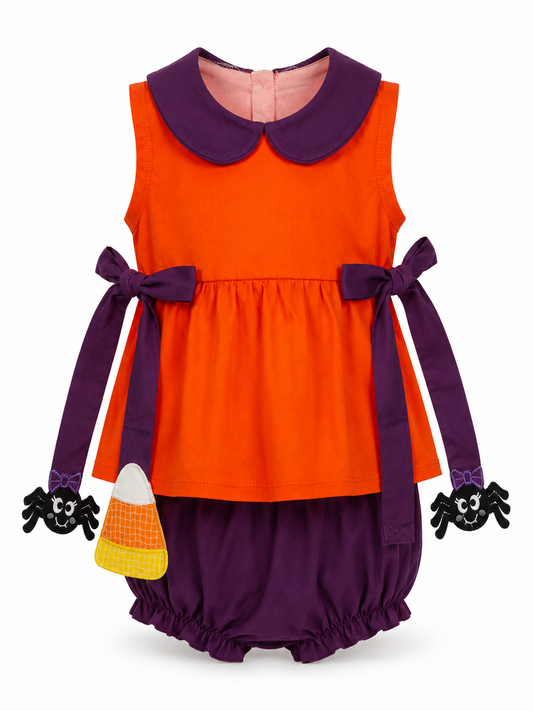 Spider Candy Corn Bloomer Set