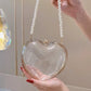 Heart Clear Pearl Handle Purse