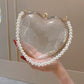 Heart Clear Pearl Handle Purse