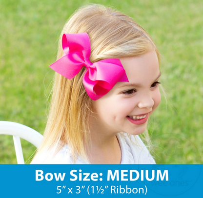 Wee Ones - One Mini Lil Sis Printed Grosgrain Hair Bow and One Medium Big Sis Print Grosgrain Hair Bow