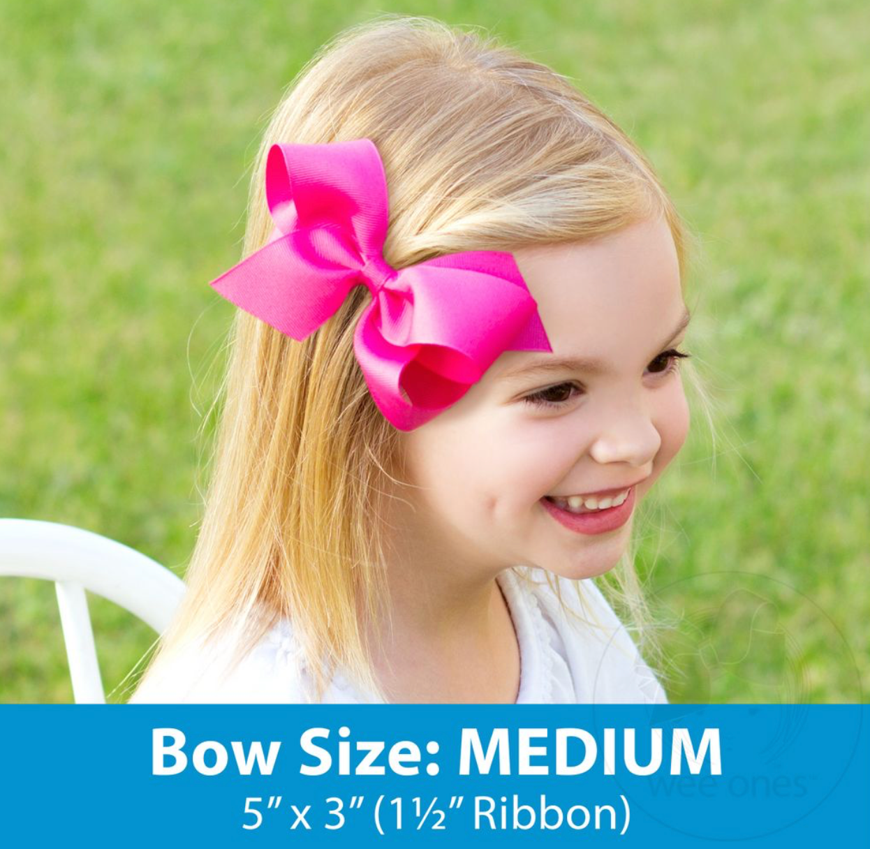 Wee Ones - Medium Mirror Dot and Grosgrain Overlay Hair Bow