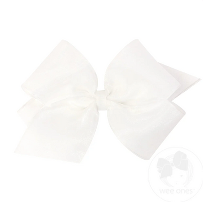 Wee Ones - Medium Organza and Grosgrain Overlay Hair Bow