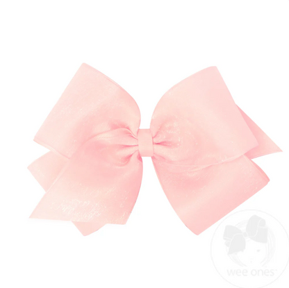 Wee Ones - Medium Organza and Grosgrain Overlay Hair Bow