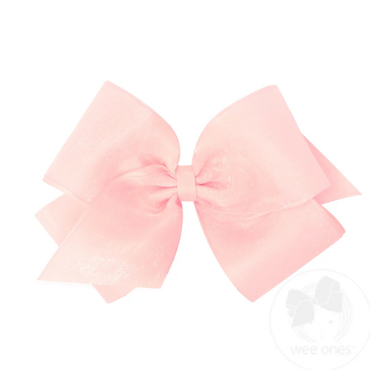 Wee Ones - Medium Organza and Grosgrain Overlay Hair Bow