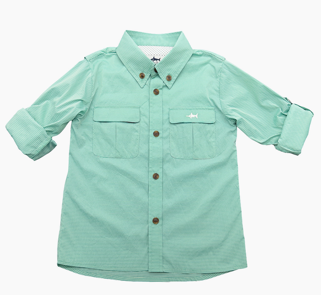 Saltwater Boys Company - Flagler Fishing Shirt Green Stripe
