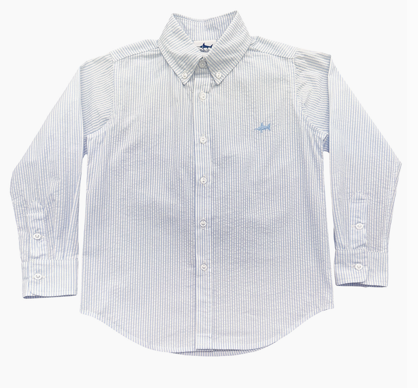 Saltwater Boys Company - Carter Oxford Button Down- Light Blue Seersucker