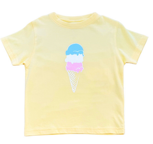 SS Yellow Ice Cream Cone T-Shirt - Mustard and Ketchup