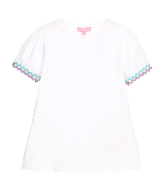 Ric Rac Essential Tee- Aqua & Lavender- Bisby