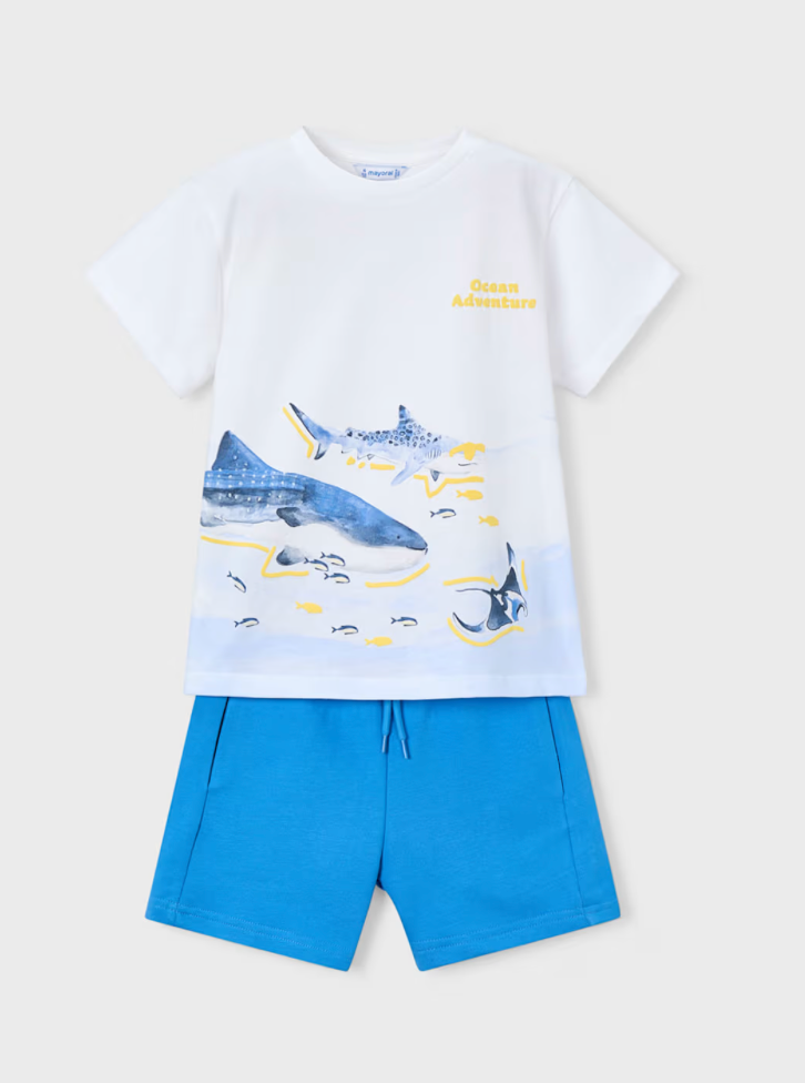 Baby Knit Shorts and T-Shirt 2-Piece Set- Mayoral