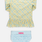 RuffleButts – Girls Banana Coastal Charm Scallop Hem Long Sleeve Rash Guard