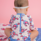 RuffleButts – Baby Girls Pink Lobster Lagoon Long Sleeve One-Piece Rash Guard Swimsuit