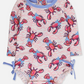 RuffleButts – Baby Girls Pink Lobster Lagoon Long Sleeve One-Piece Rash Guard Swimsuit