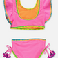 RuffleButts – Girls Neon Pink Crochet Detail Butterfly Tankini
