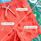 RuffleButts – Boys Blue Breeze Bay Stretch Color-Changing Swim Trunks