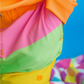 RuffleButts – Boys Neon Citrus Color Block Performance Hybrid Swim Trunks