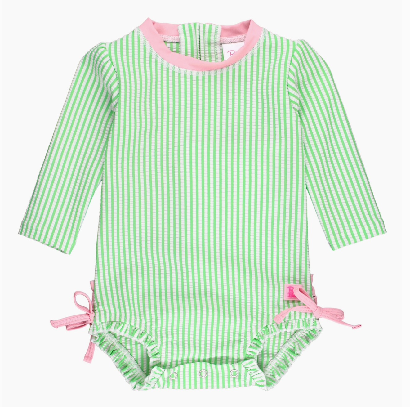 RuffleButts – Girls Banana Coastal Charm Scallop Hem Long Sleeve Rash Guard (Copy)