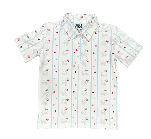 Patriotic Crab Polo- Studio Smocks