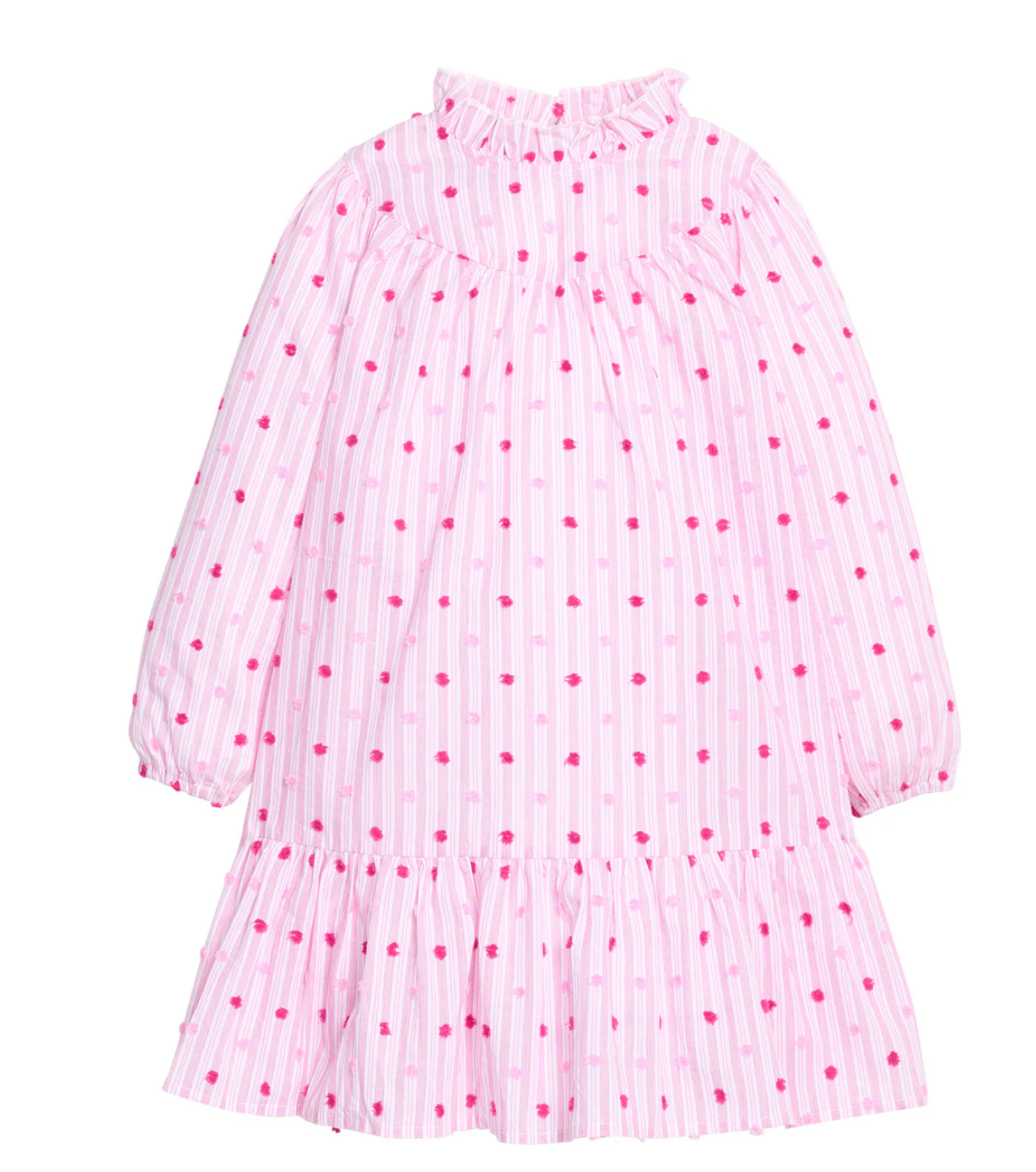 Jody Dress - Magenta Clip Dot Stripe