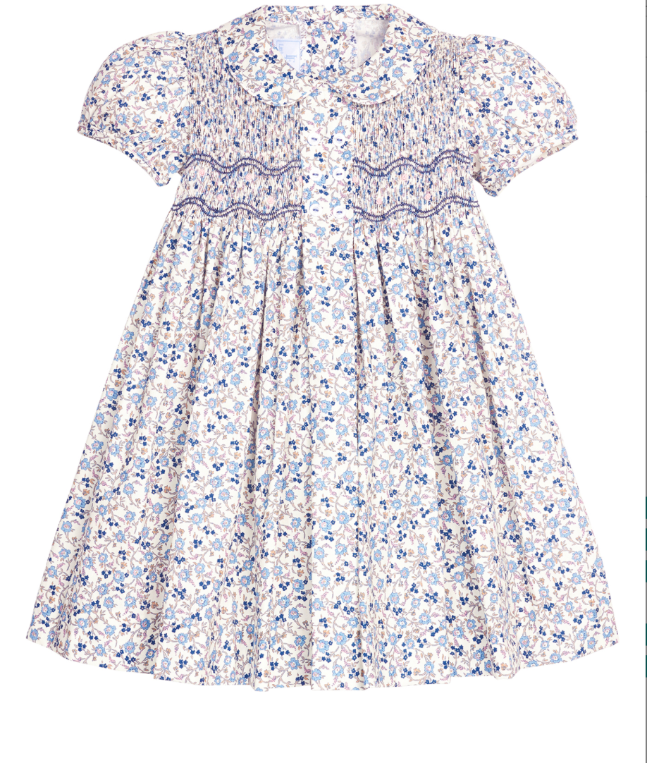 Smocked Bridget Dress - Wisteria Floral