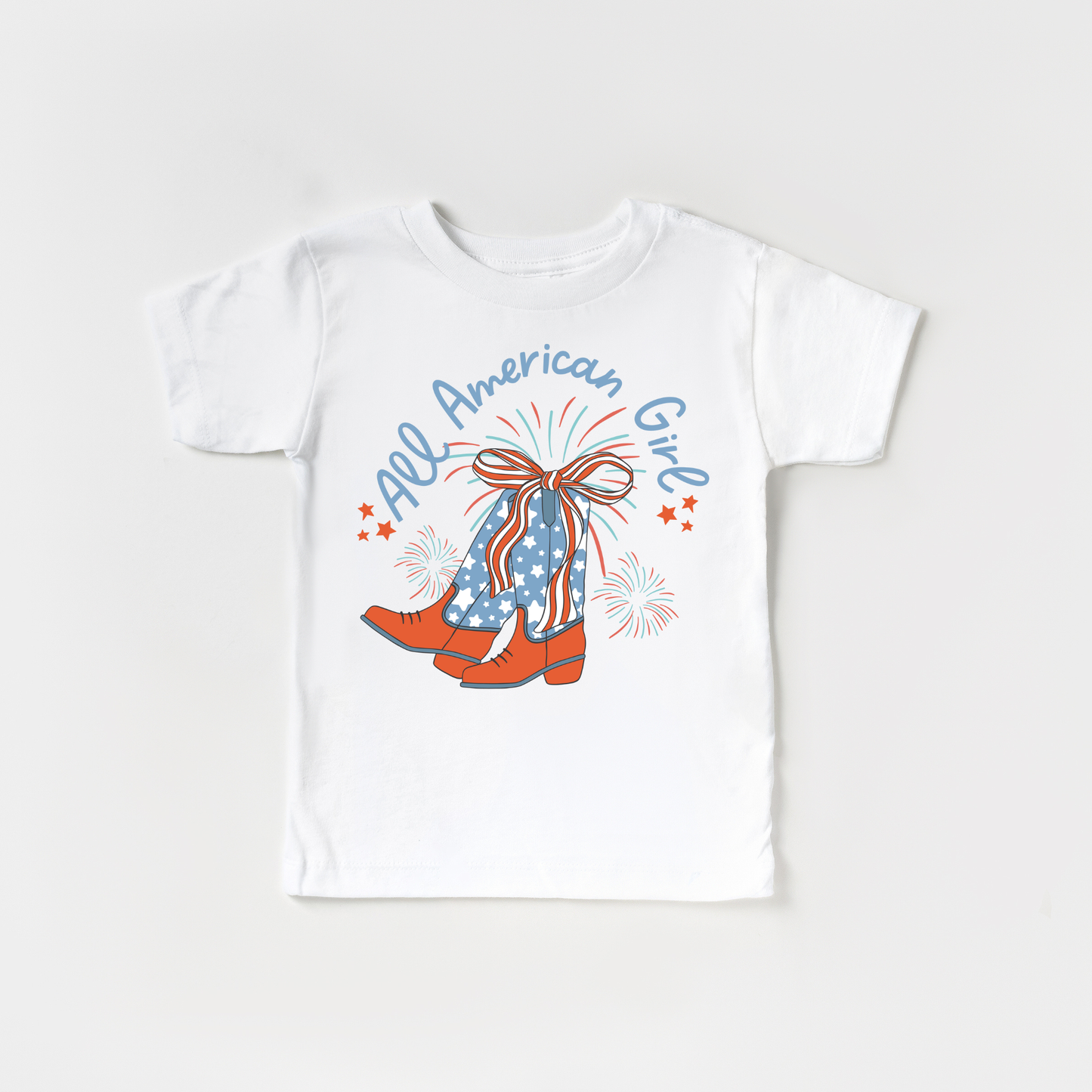 Benny & Ray Apparel - All American Girl Cowboy Boots 4th of July Shirt
