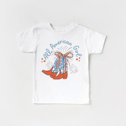 Benny & Ray Apparel - All American Girl Cowboy Boots 4th of July Shirt