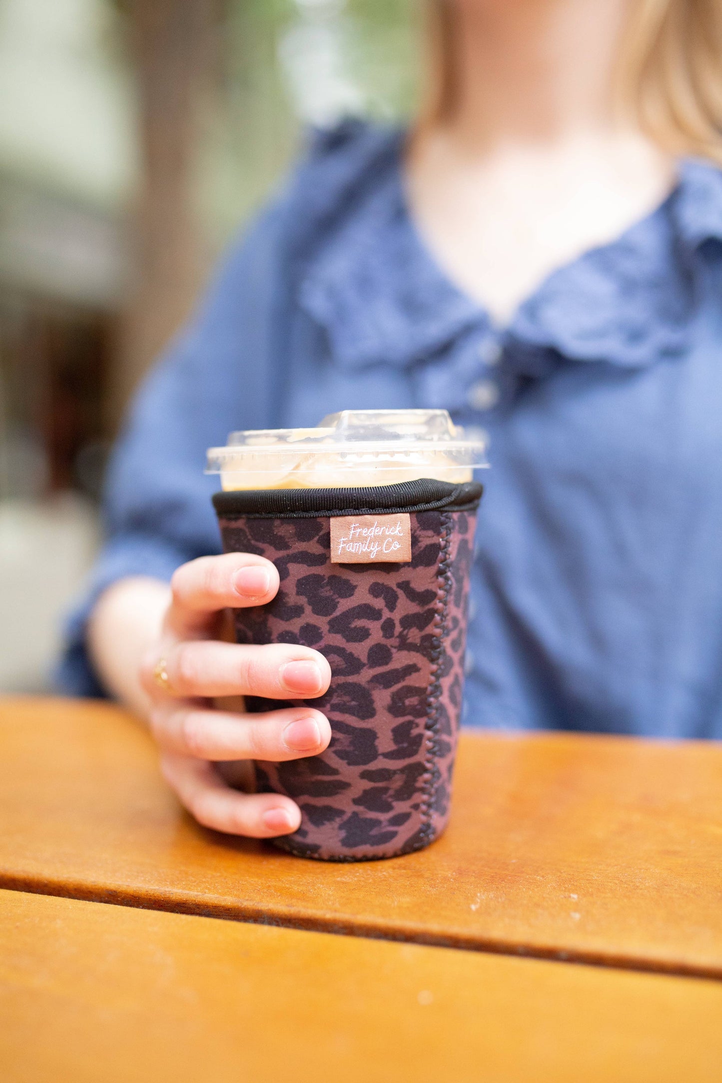 Frederick Family Co. - Iced Coffee Sleeve, Cute Reusable  Cup Holder Drink Sleeve, Coffee Lover Gift, Cold Drink Sleeve for Iced Coffee Cups