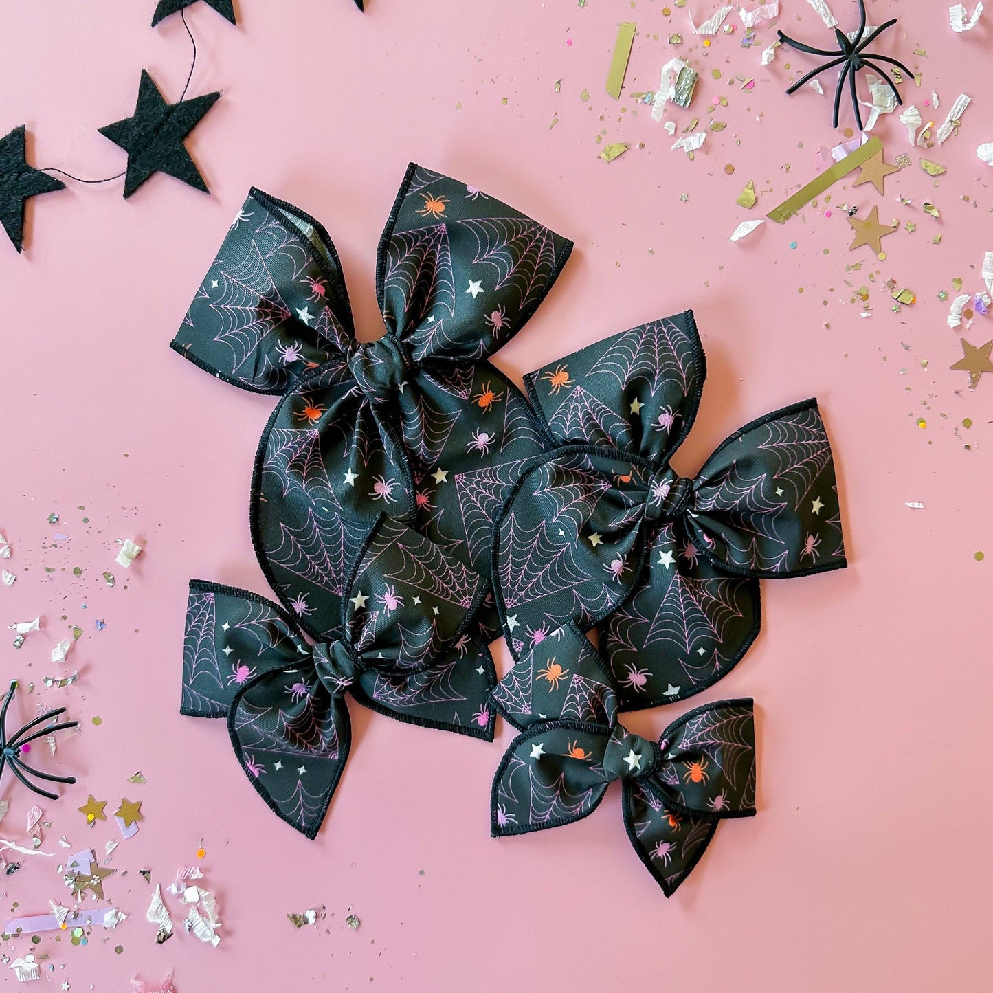 Tiny Wonders Bows - Pink Spider Webs