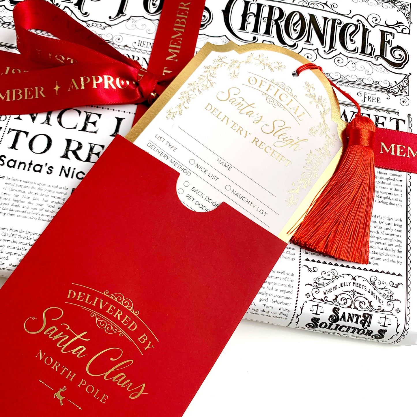 Black Bow Studio - Santa's Sleigh Delivery Receipt Christmas Gift Tag