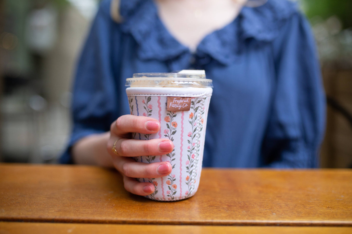 Frederick Family Co. - Iced Coffee Sleeve, Cute Reusable  Cup Holder Drink Sleeve, Coffee Lover Gift, Cold Drink Sleeve for Iced Coffee Cups