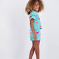 Andy & Evan - Girls Heart Crochet Set | Aqua Hearts