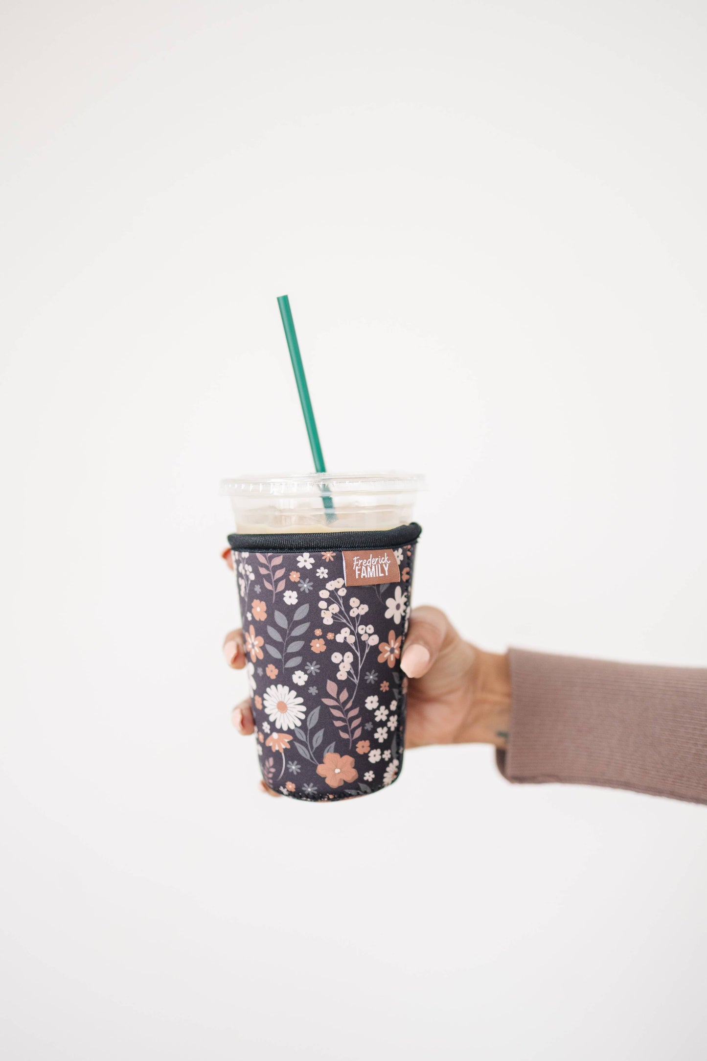 Frederick Family Co. - Iced Coffee Sleeve, Cute Reusable  Cup Holder Drink Sleeve, Coffee Lover Gift, Cold Drink Sleeve for Iced Coffee Cups