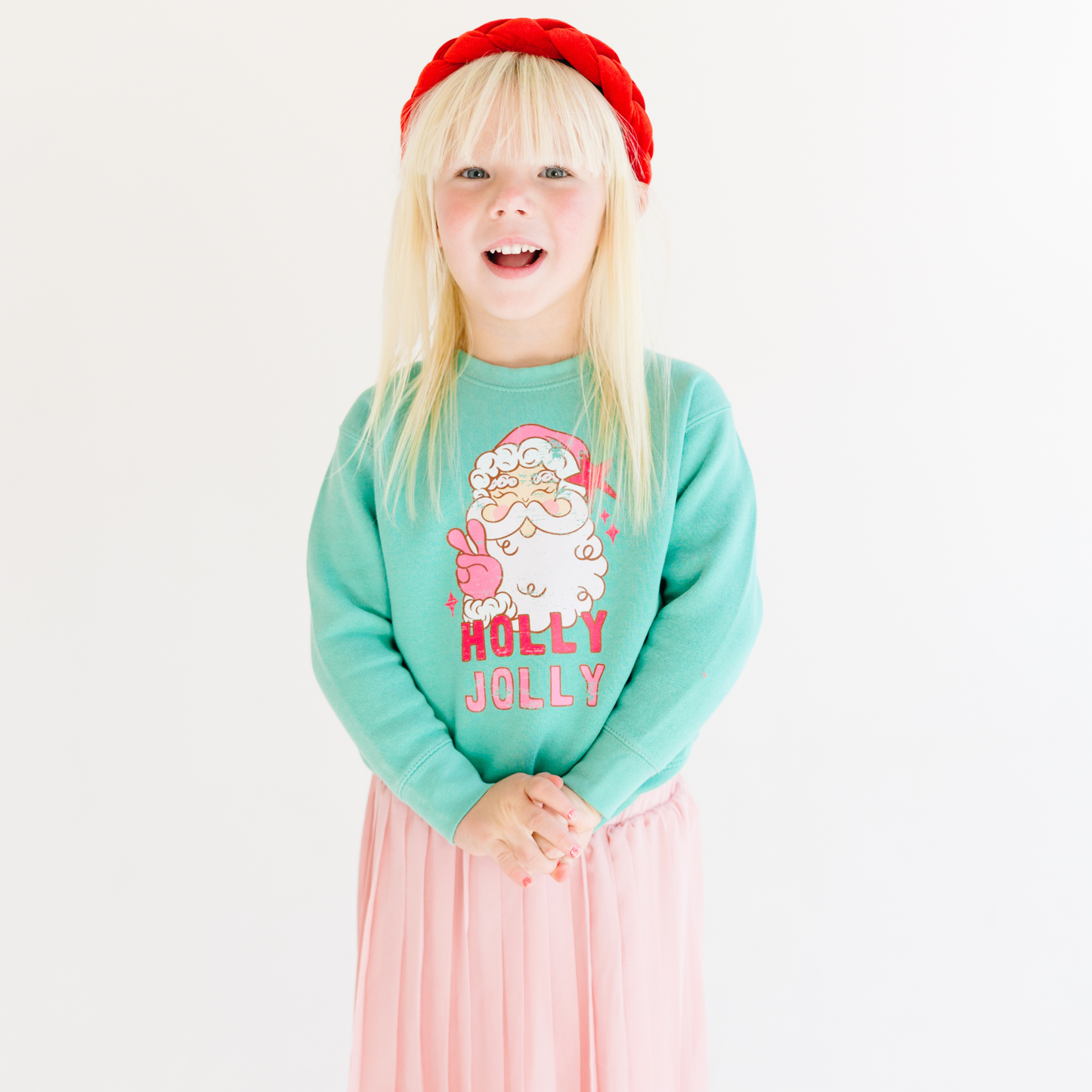 Benny & Ray Apparel - Holly Jolly Santa Christmas Kids Pullover Sweatshirt
